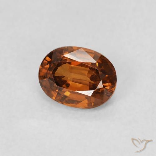 Zircon Medium Dark-Orange naturelle ovale, 0.60 ct, VS