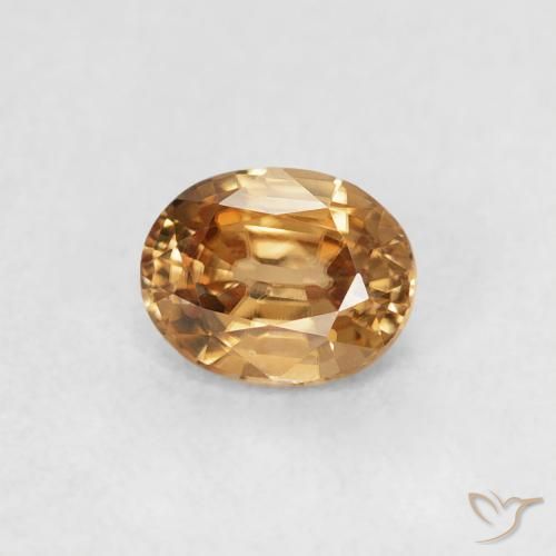 Zircon Brun doré naturelle ovale, 0.60 ct, VVS