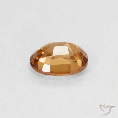 Zircon Brun doré naturelle ovale, 0.60 ct, VVS