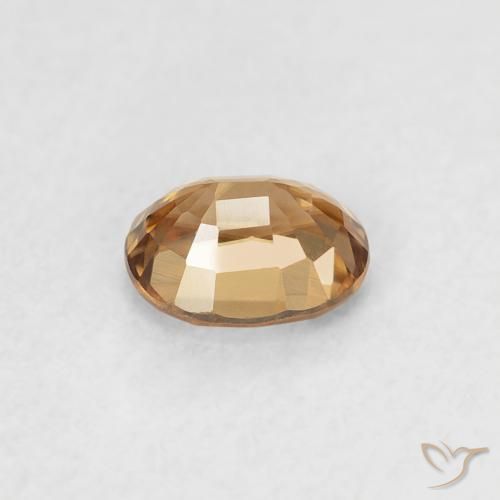 Zircon Brun doré naturelle ovale, 0.62 ct, VVS-VS