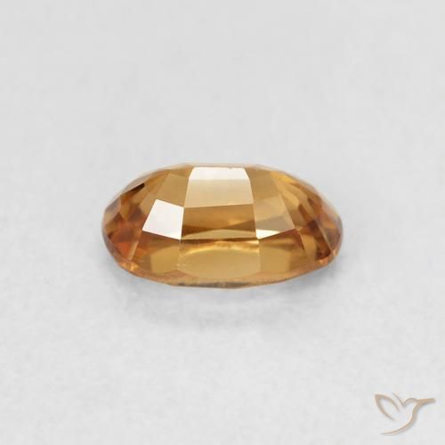 Zircon Orange rouille naturelle ovale, 0.82 ct, VVS