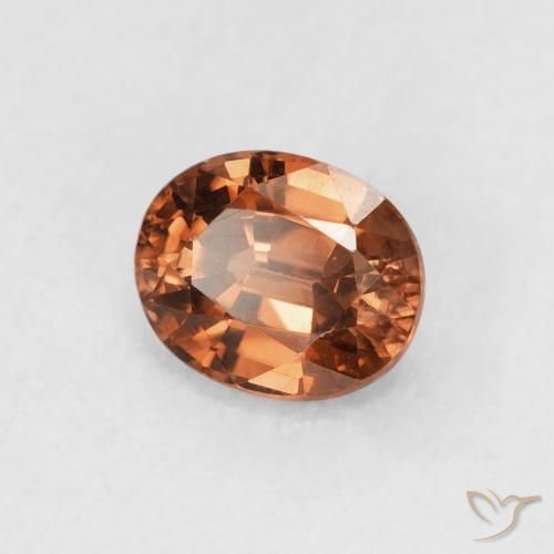 Zircon Medium Dark-Orange naturelle ovale, 1.05 ct, VVS