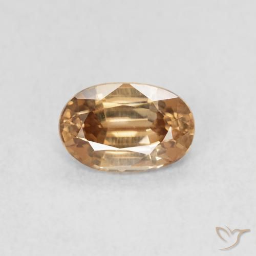 0.75ct Naturel Or moyen Zircon, ovale, VVS, Photo A