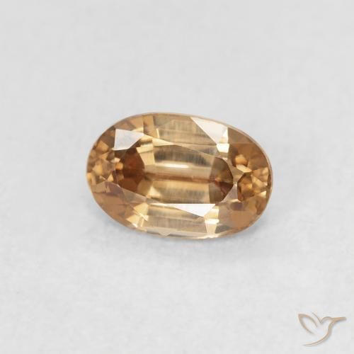 Zircon Or moyen naturelle ovale, 0.75 ct, VVS