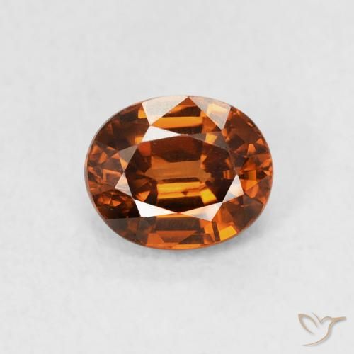 1.03ct Naturel Orange foncé Zircon, ovale, VVS