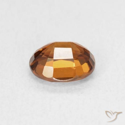 Zircon Orange foncé naturelle ovale, 1.03 ct, VVS