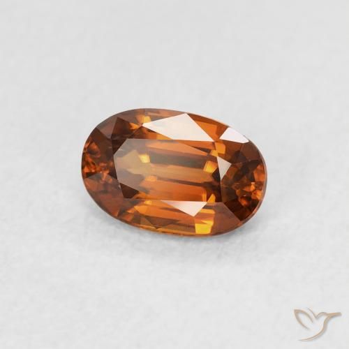 Zircon Ambre orange naturelle ovale, 0.78 ct, VVS