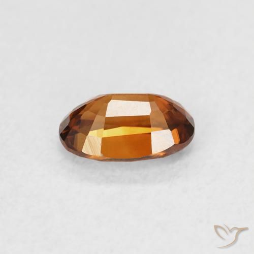 Zircon Ambre orange naturelle ovale, 0.78 ct, VVS