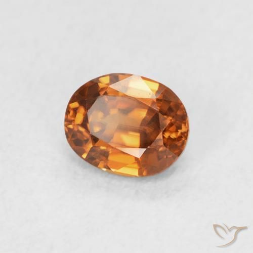Zircon Medium Dark-Orange naturelle ovale, 0.67 ct, VVS