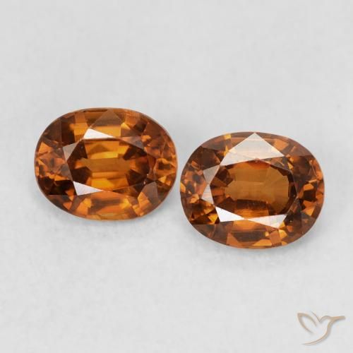 1.18ctw Naturel Medium Dark-Orange Zircon, ovale, VVS