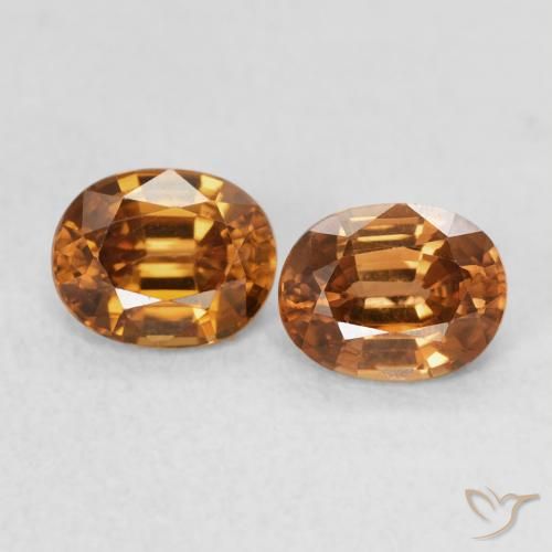 1.27ctw Naturel Orange moyen Zircon, ovale, VVS