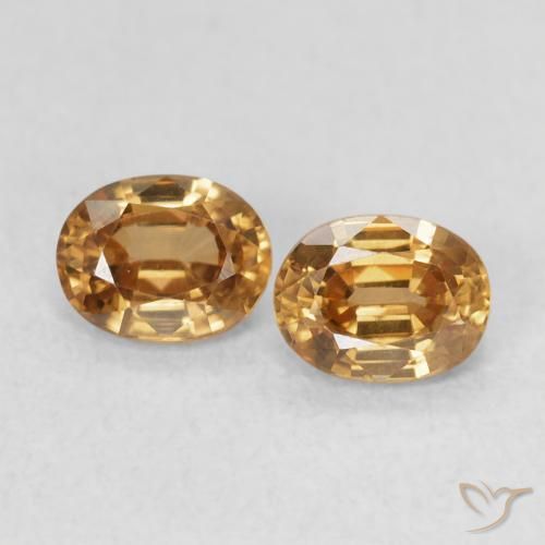 1.15ctw Naturel Brun doré Zircon, ovale, VVS