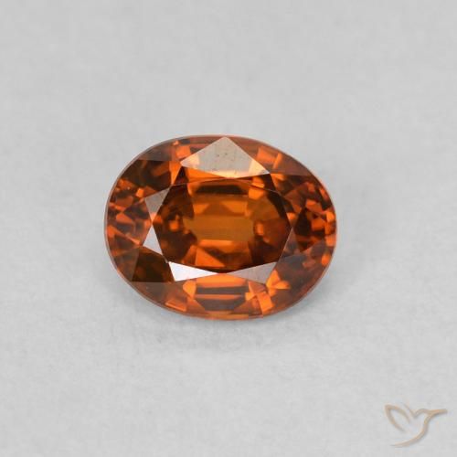 0.62ct Naturel Orange rougeâtre Zircon, ovale, VVS