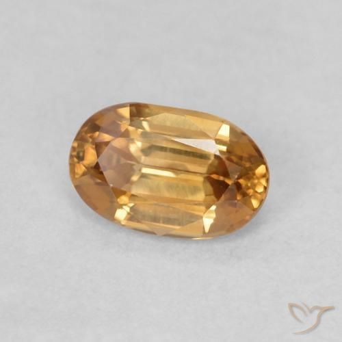 Zircon Orange moyen naturelle ovale, 0.66 ct, VVS