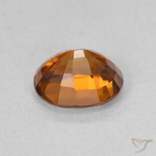 Zircon Orange foncé naturelle ovale, 1.00 ct, VVS