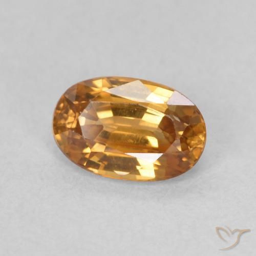 Zircon Orange brun naturelle ovale, 0.80 ct, VVS