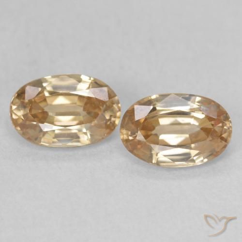 1.37ctw Naturel Doré pêche léger Zircon, ovale, VVS-VS