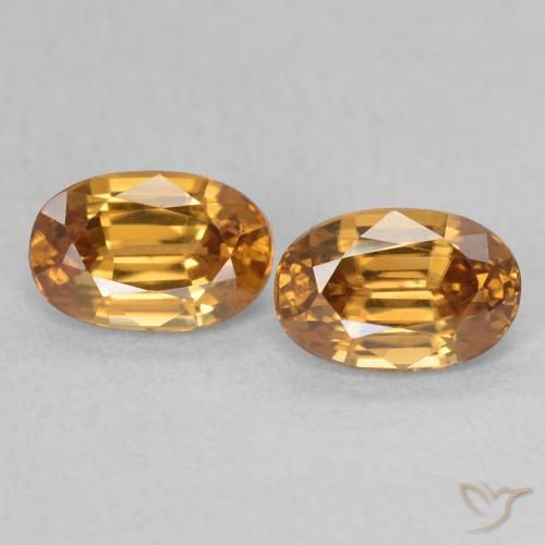 1.59ctw Naturel Or moyen Zircon, ovale, VVS-VS