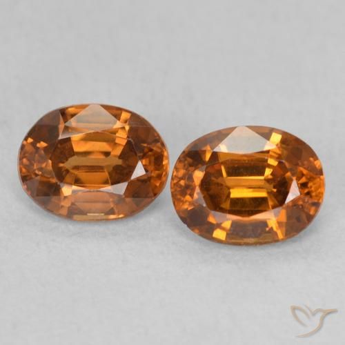 1.27ctw Naturel Medium Dark-Orange Zircon, ovale, VVS-VS