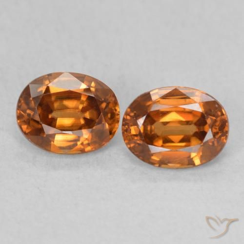 1.21ctw Naturel Orange brunâtre Zircon, ovale, VVS-VS