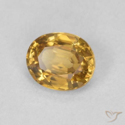Zircon Brun doré naturelle ovale, 0.96 ct, VVS