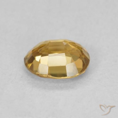 Zircon Brun doré naturelle ovale, 0.96 ct, VVS