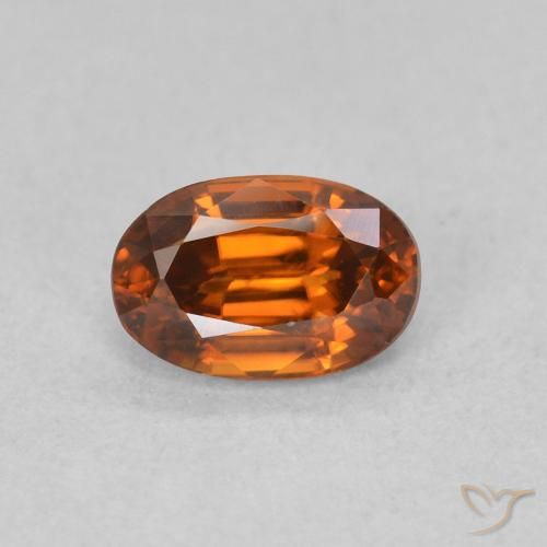 0.84ct Naturel Orange foncé Zircon, ovale, VVS, Photo A