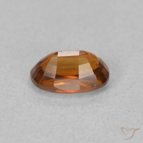 Zircon Medium Dark-Orange naturelle ovale, 0.89 ct, VVS