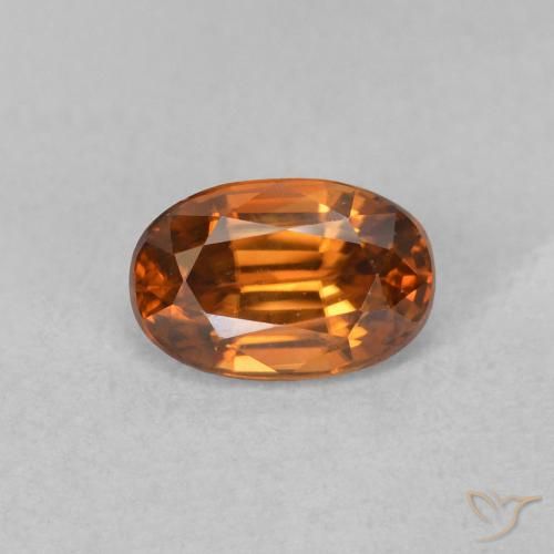 0.81ct Naturel Medium Dark-Orange Zircon, ovale, VVS