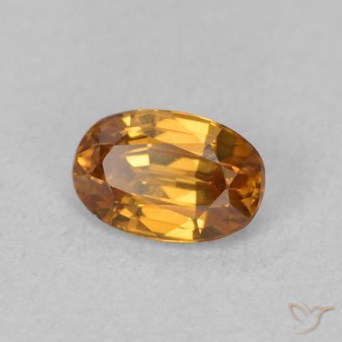 Zircon Orange brun naturelle ovale, 0.84 ct, VVS