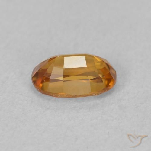 Zircon Orange brun naturelle ovale, 0.84 ct, VVS