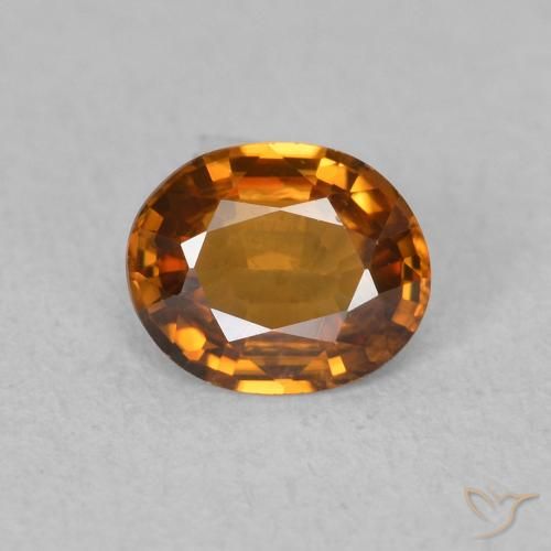 0.86ct Naturel Orange moyen Zircon, ovale, VVS