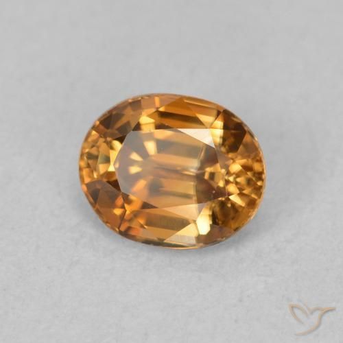 Zircon Orange moyen naturelle ovale, 1.03 ct, VVS
