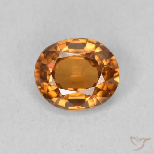 0.91ct Naturel Orange moyen Zircon, ovale, VVS