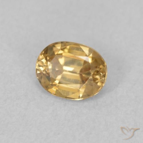 Zircon Doré naturelle ovale, 0.62 ct, VVS