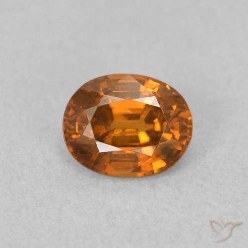 0.65ct Naturel Orange moyen Zircon, ovale, VVS