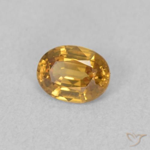 Zircon Or moyen naturelle ovale, 0.55 ct, VVS