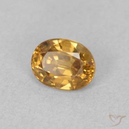 Zircon Brun doré naturelle ovale, 0.65 ct, VVS