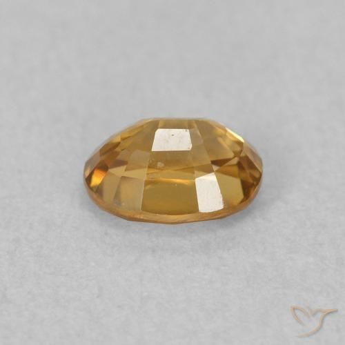 Zircon Brun doré naturelle ovale, 0.65 ct, VVS