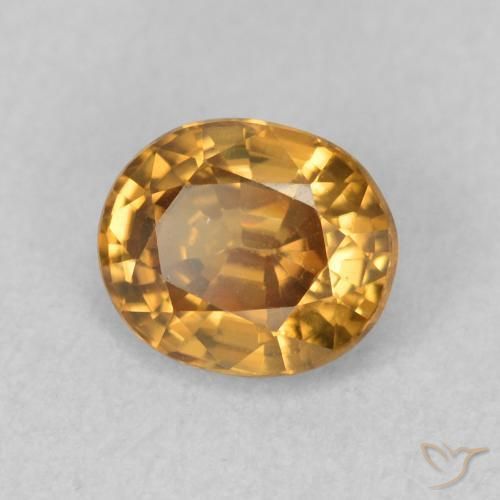 Zircon Brun doré naturelle ovale, 1.01 ct, VVS