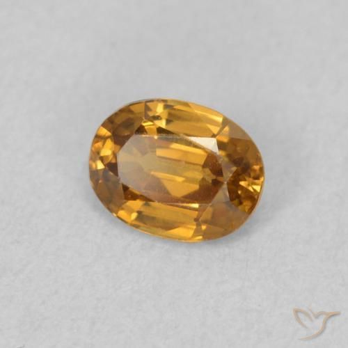 Zircon Brun doré naturelle ovale, 0.61 ct, VVS