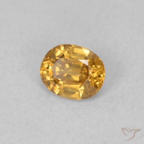 Zircon Brun doré naturelle ovale, 0.66 ct, VVS