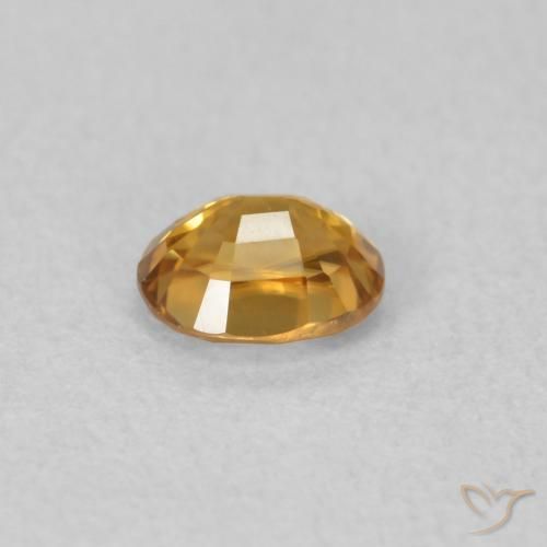 Zircon Brun doré naturelle ovale, 0.66 ct, VVS