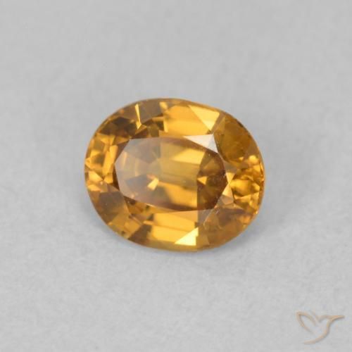 Zircon Brun doré naturelle ovale, 0.96 ct, VVS