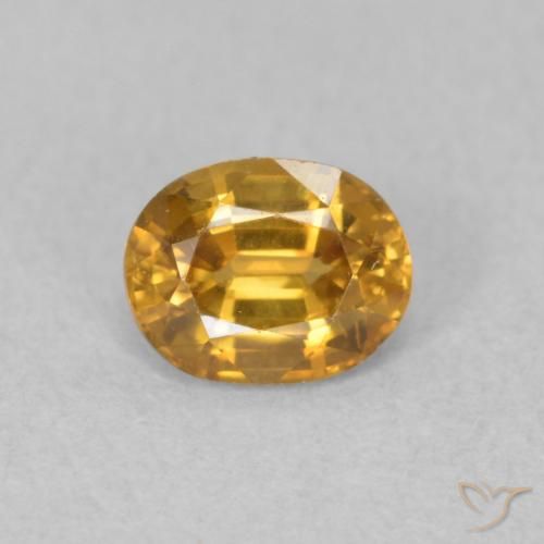 0.91ct Naturel Orange-or Zircon, ovale, VVS, Photo A