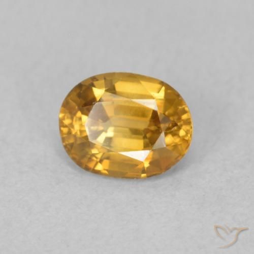 Zircon Orange-or naturelle ovale, 0.91 ct, VVS