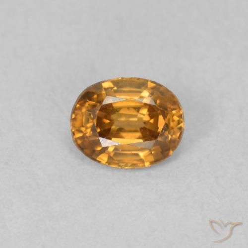 0.66ct Naturel Orange foncé Zircon, ovale, VVS