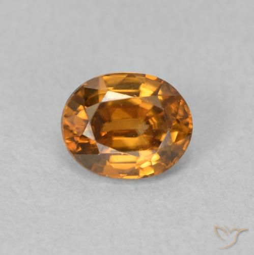 1.02ct Naturel Orange moyen Zircon, ovale, VVS