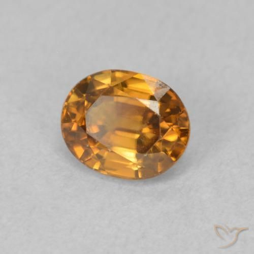 Zircon Orange moyen naturelle ovale, 1.02 ct, VVS