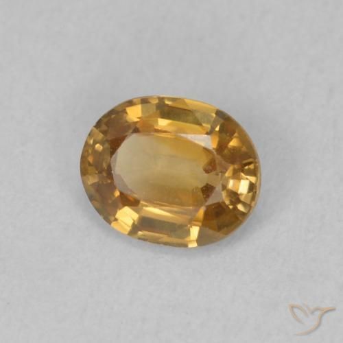 Zircon Or moyen naturelle ovale, 0.87 ct, VVS